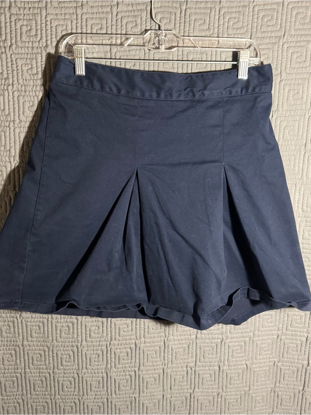 Cat & Jack Uniform Skirt Girl 18 Plus Navy Blue Elastic Waist Cotton Blend
